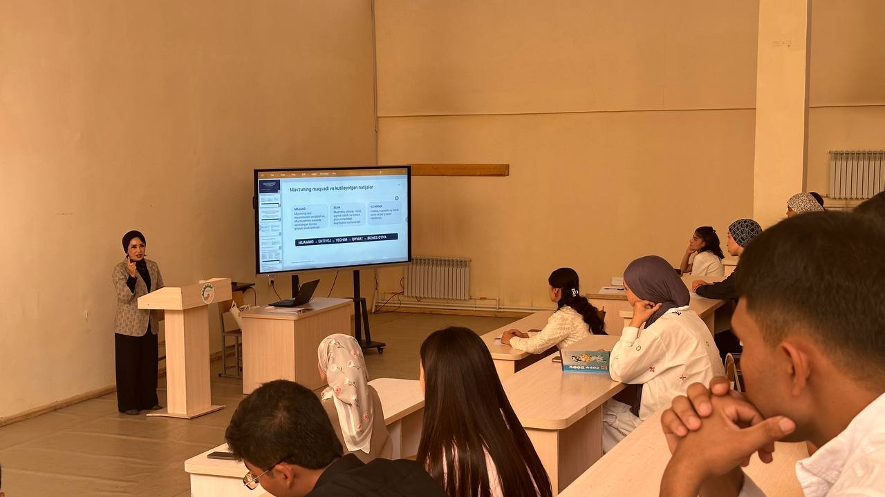 ANDIJON QISHLOQ XOʻJALIGI INSTITUTIDA YOSHLAR UCHUN «TADBIRKORLIKKA ILK QADAM» TRENINGI OʻTKAZILDI