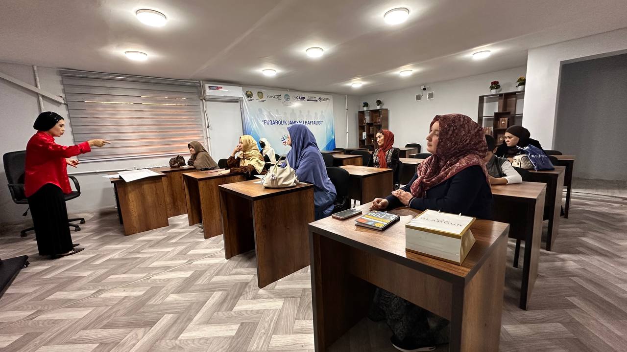 ANDIJON SHAHAR «MAʼRIFAT» UYIDA TADBIRKOR AYOLLAR UCHUN «ANIQ MAQSADLAR, HARAKATLAR, IMKONIYaTLAR — BIZNI NATIJAGA ELTUVChI YOʻL» MAVZUSIDA TRENING BOʻLIB OʻTDI